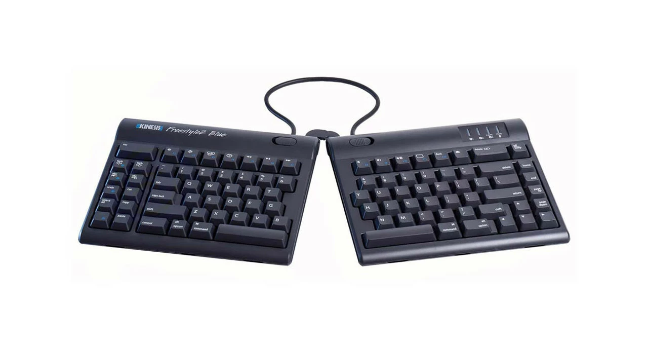 Kinesis Freestyle2 Blue, Multichannel Bluetooth Keyboard For Mac