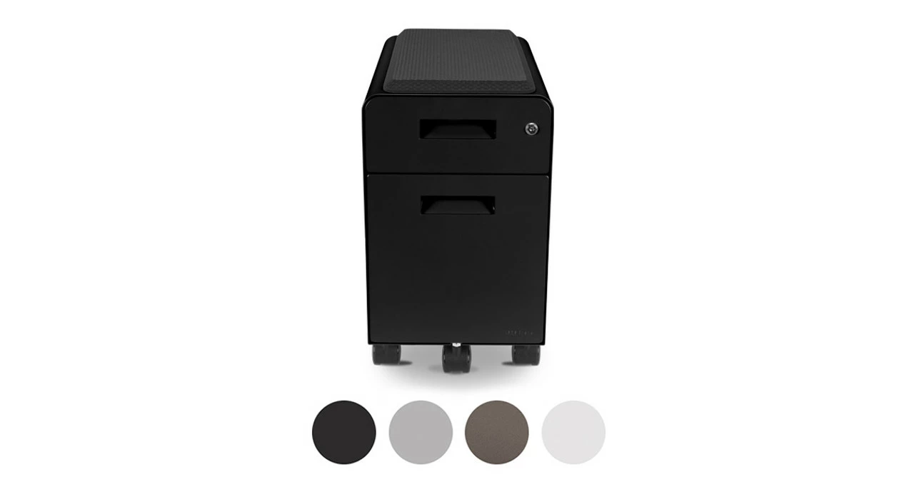 Narrow 2-Drawer File Cabinet With Seat, Rolling By UPLIFT Desk - Image 8