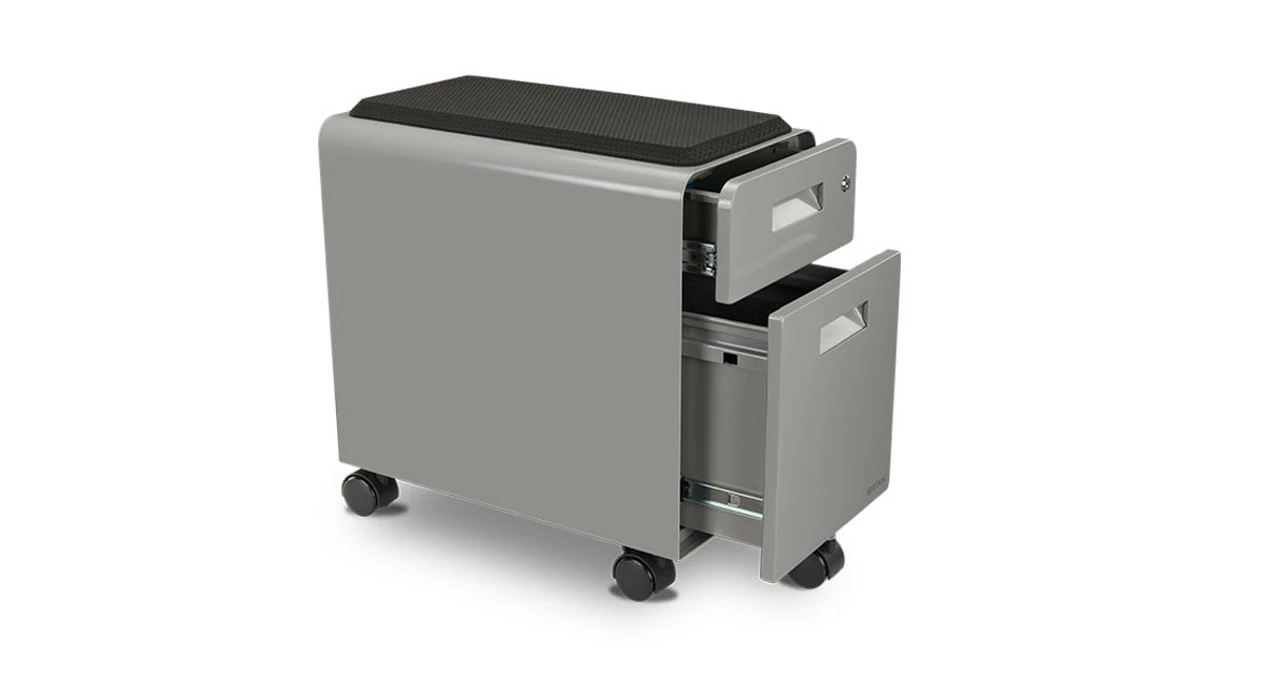 Narrow 2-Drawer File Cabinet With Seat, Rolling By UPLIFT Desk - Image 2