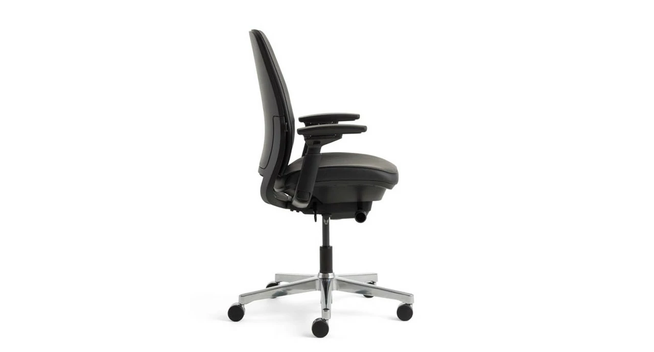 Steelcase Amia Chair In Sewn Leather - Image 3