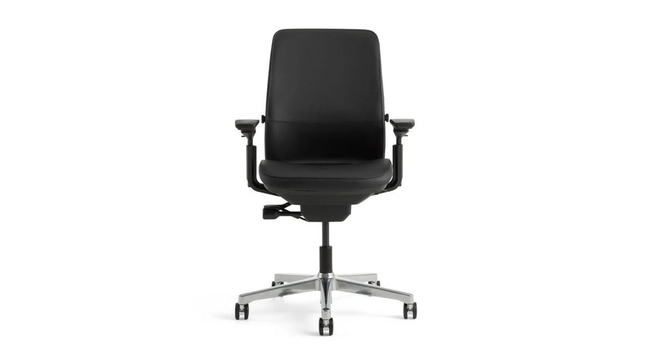 Steelcase Amia Chair In Sewn Leather - Image 2